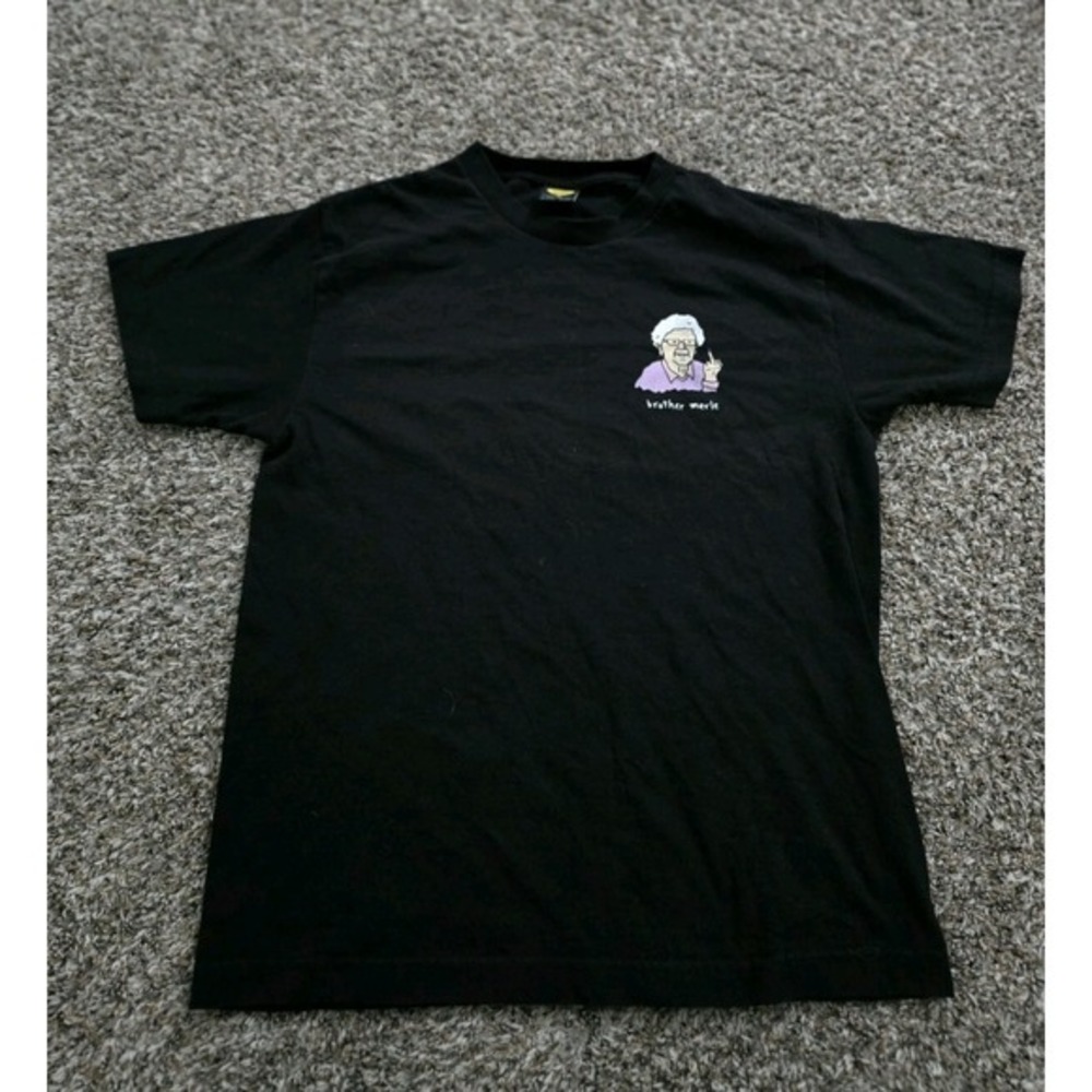 Brother Merle Flipping‎ Off Grandma T Shirt Skate Black Size Medium
